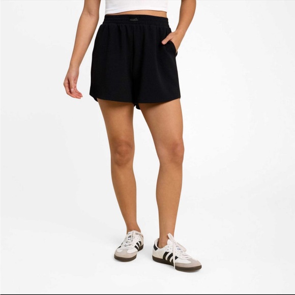 NWT NUUDS XXL LADIES WOMENS SPORTY WAFFLE SHORTS BLACK!!! 🖤🖤🖤 - Picture 2 of 8